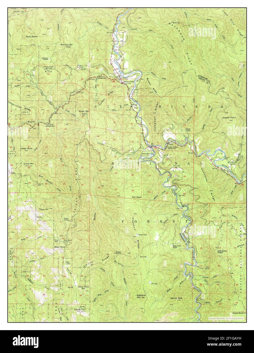 Mappa di willow creek Imágenes recortadas de stock Alamy