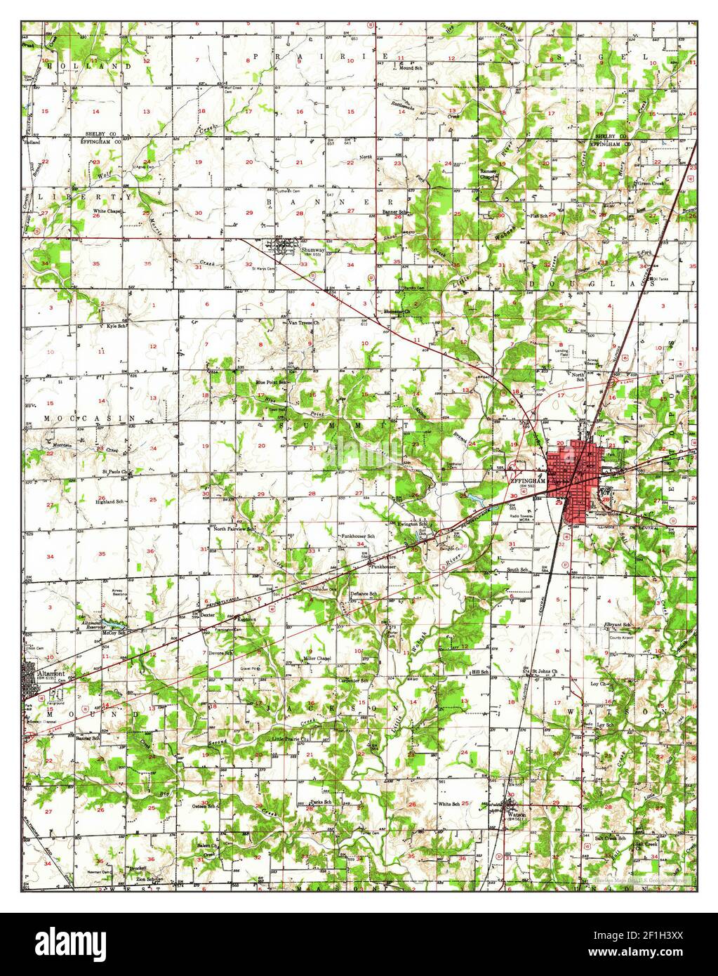Mapa de illinois de effingham Imágenes recortadas de stock Alamy