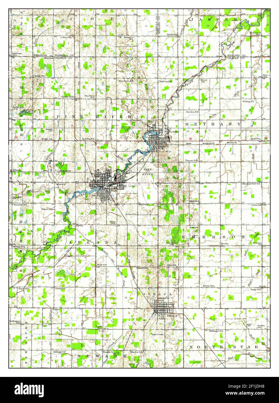 Mapa de alma michigan Imágenes recortadas de stock Alamy