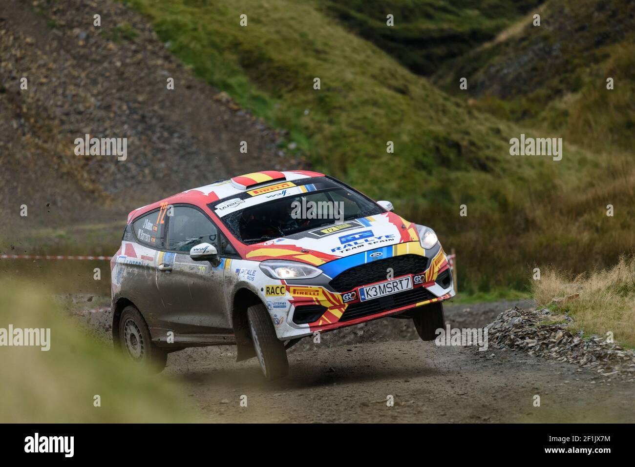 72 Solans Jan Esp Barreiro Mauro Esp Ford Fiesta R2 Jwrc Accion Durante El Campeonato Mundial De Rallyes Wrc 19 Rallye De Gales Gran Bretana Del 3 Al 6 De Octubre
