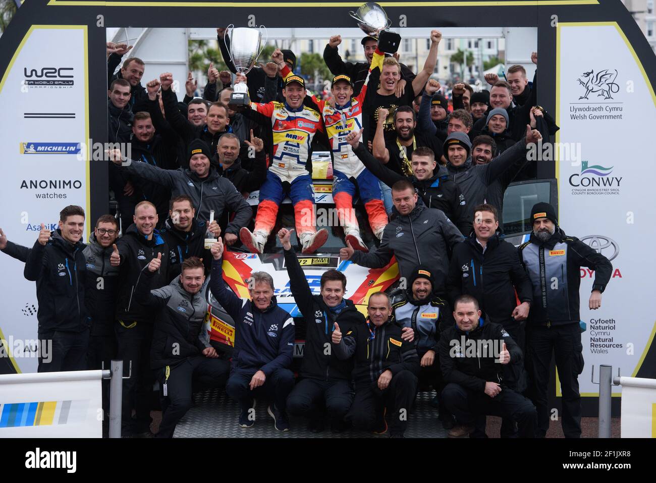 72 Solans Jan Esp Barreiro Mauro Esp Ford Fiesta R2 Jwrc Podio Durante El Campeonato Mundial De Rallyes Wrc 19 Rallye De Gales Gran Bretana Del 3 Al 6 De Octubre