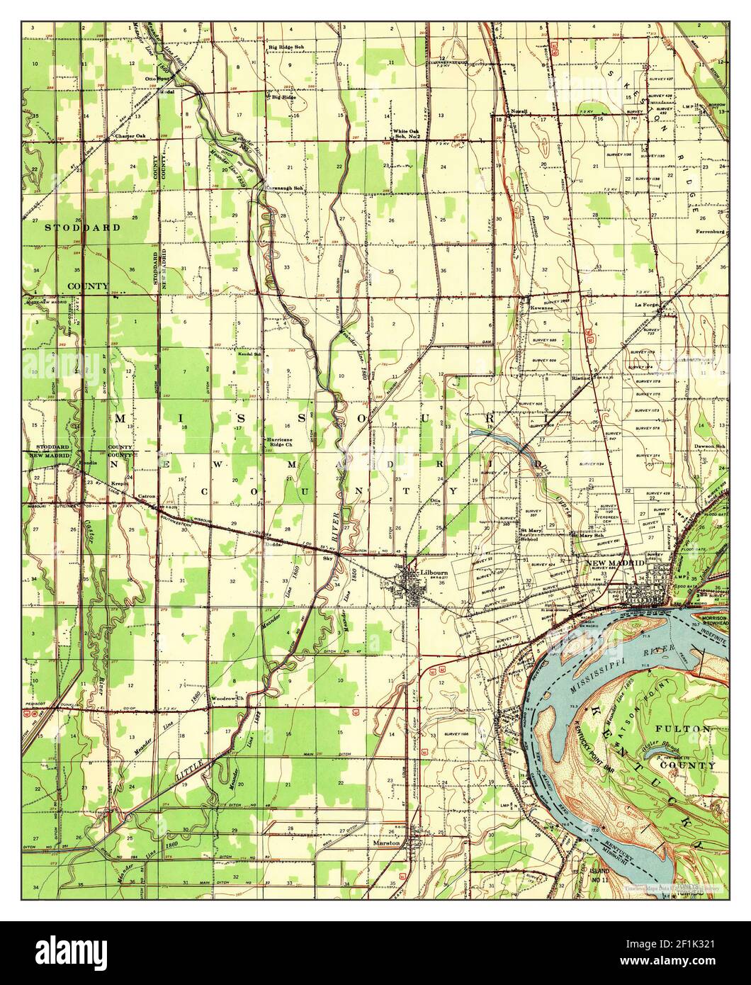 Mapa de new madrid missouri fotografías e imágenes de alta resolución