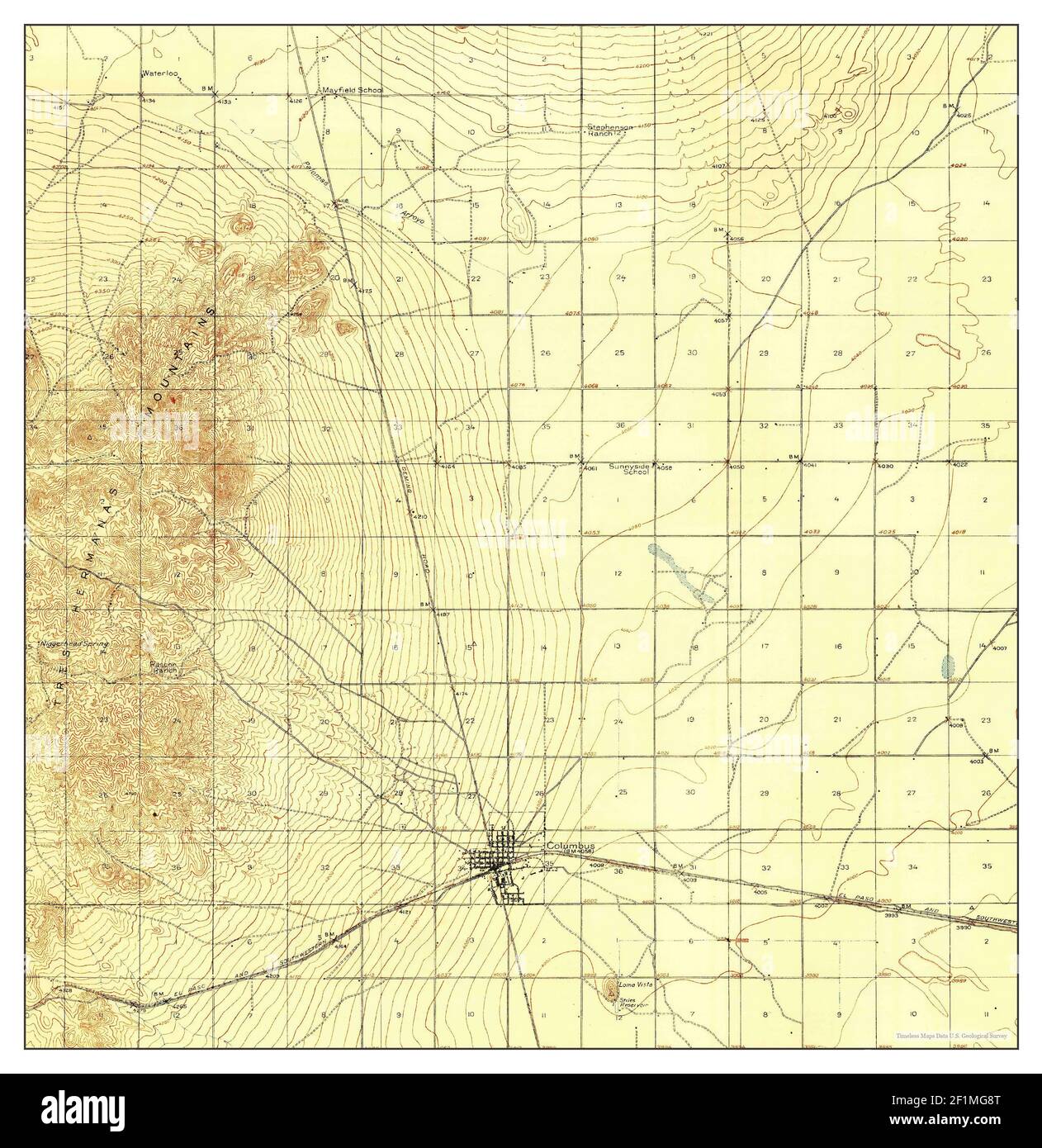 Mapa de columbus nuevo mexico fotografías e imágenes de alta resolución
