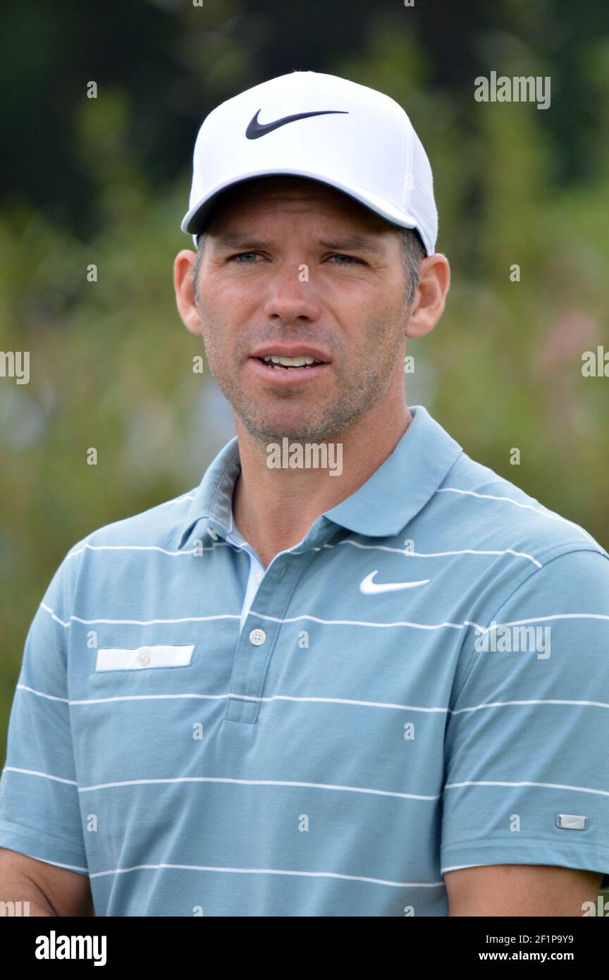 Paul Casey, jugador de golf profesional británico durante el Porsche European Open on Green Eagle Golf Courses en Winsen/Alemania en septiembre de 2019 Foto de stock