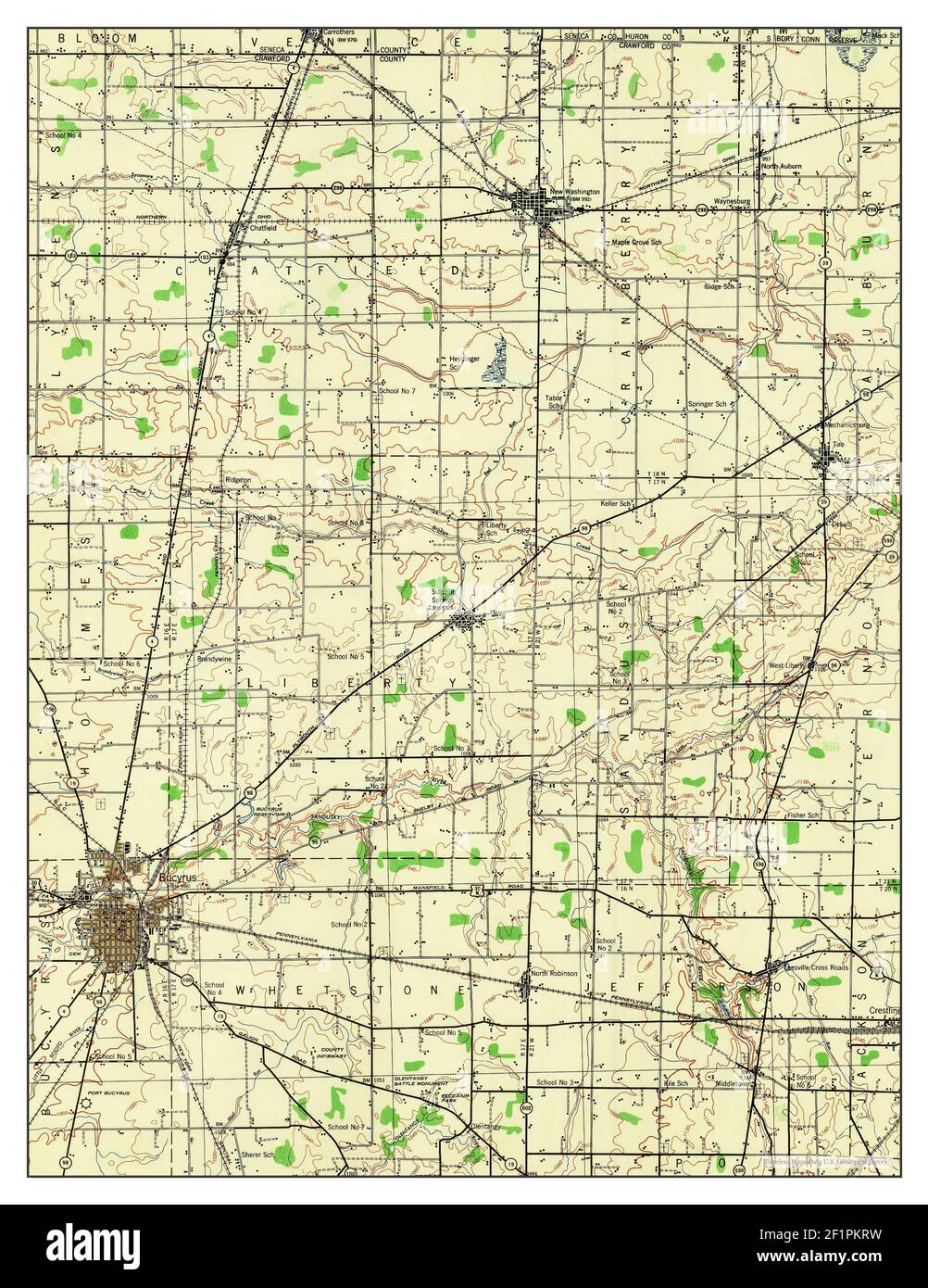 Mapa de bucyrus Imágenes recortadas de stock Alamy
