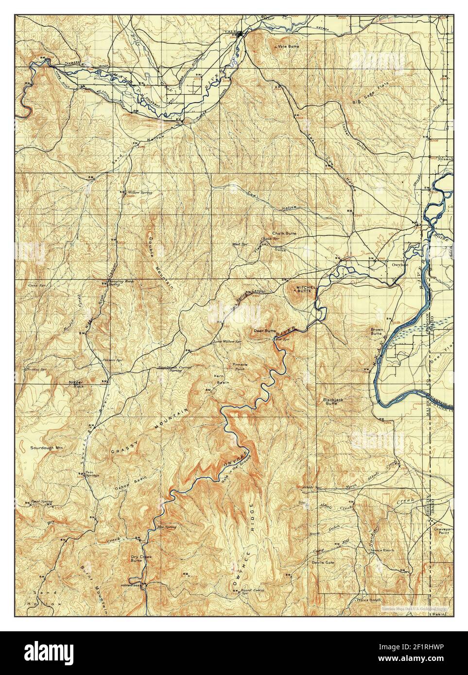 Mapa de mitchell de oregon Imágenes recortadas de stock Alamy