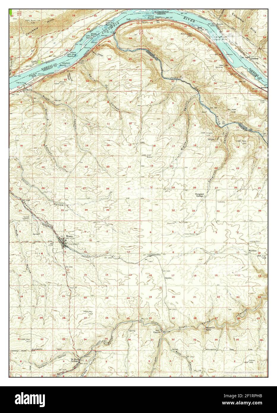 Mapa de wasco oregon mapa de fotografías e imágenes de alta resolución