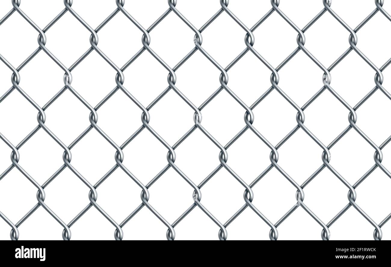 Cadena de malla metálica plateada sobre fondo blanco - Vector ilustración  Imagen Vector de stock - Alamy