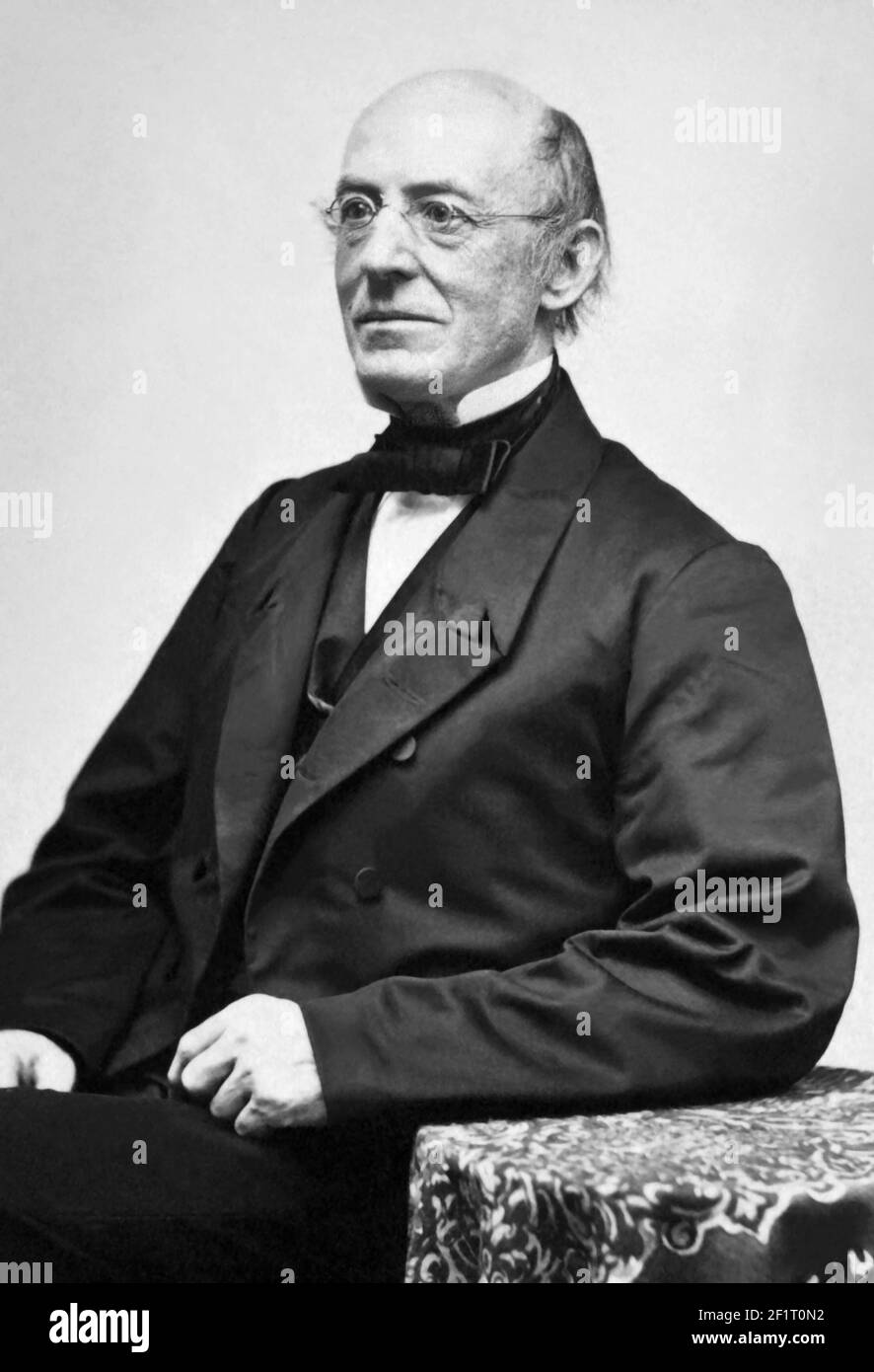 William Lloyd Garrison (1805-1879), abolicionista, periodista y editor del Libertador en un retrato c1870. Foto de stock