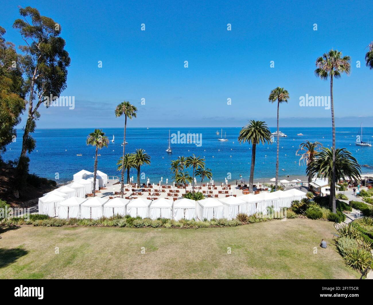 Club de playa descanso, Isla Santa Catalina, Estados Unidos Foto de stock