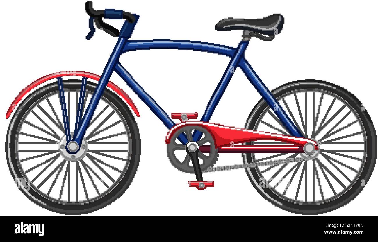 Estilo de dibujos animados en bicicleta aislados sobre la ilustración de  fondo blanco Imagen Vector de stock - Alamy