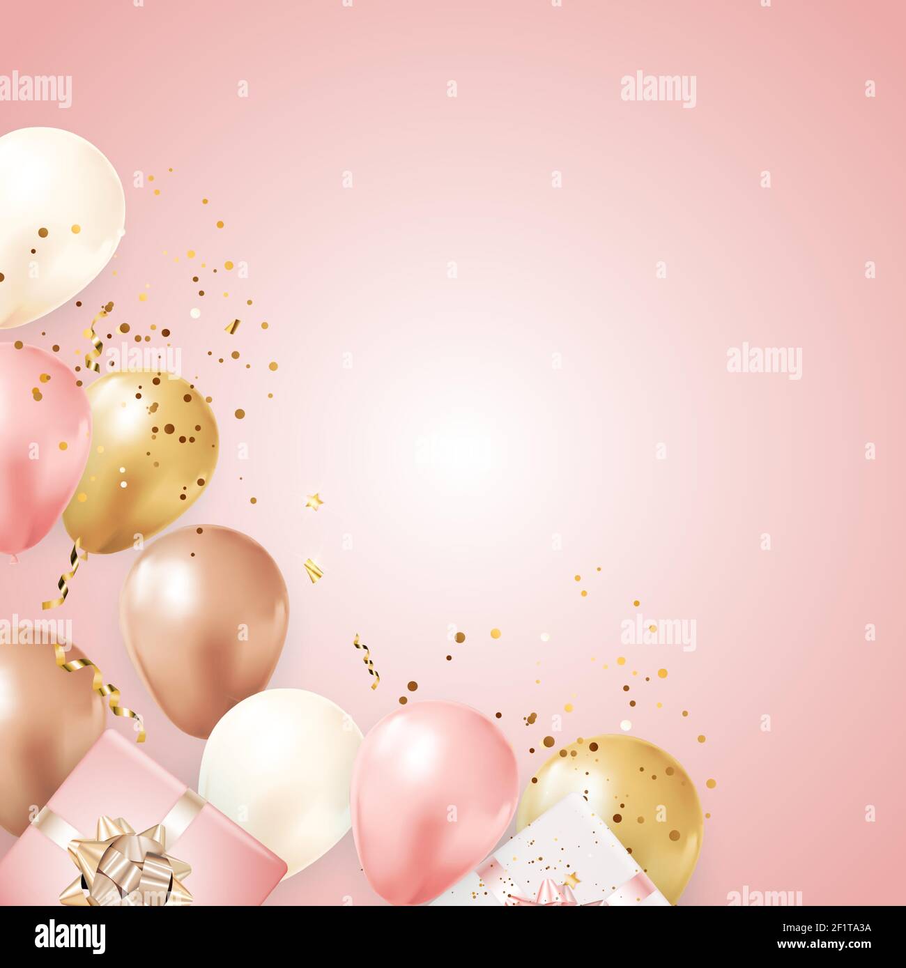 1 año con globo dorado. la celebración del aniversario. los globos con  confeti brillante salen volando de la caja.