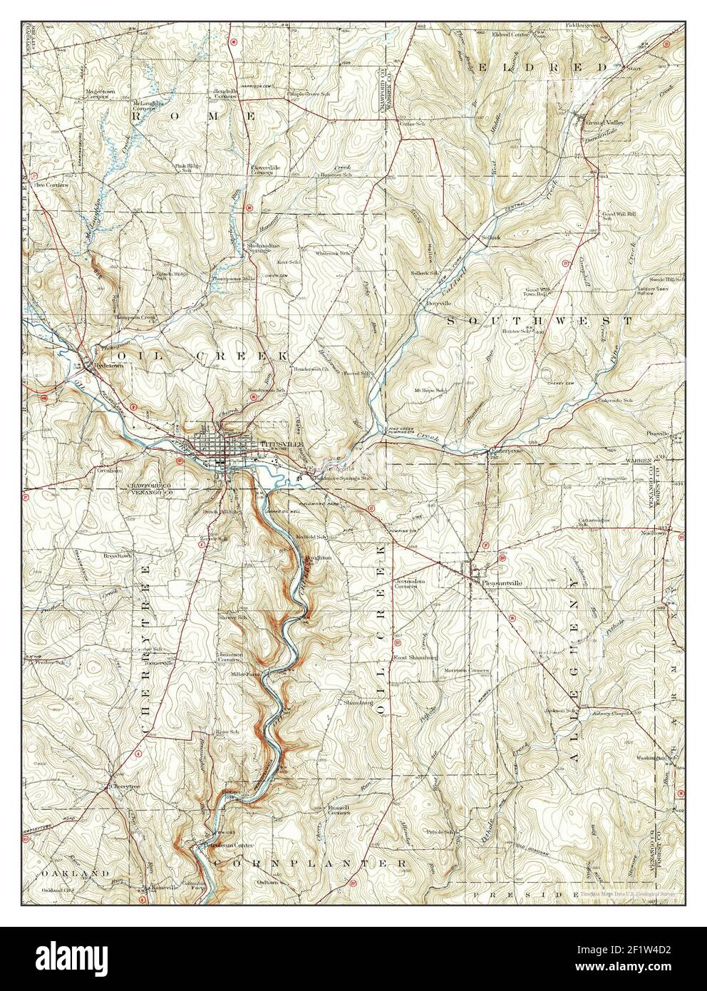 Mapa de titusville pensilvania fotografías e imágenes de alta