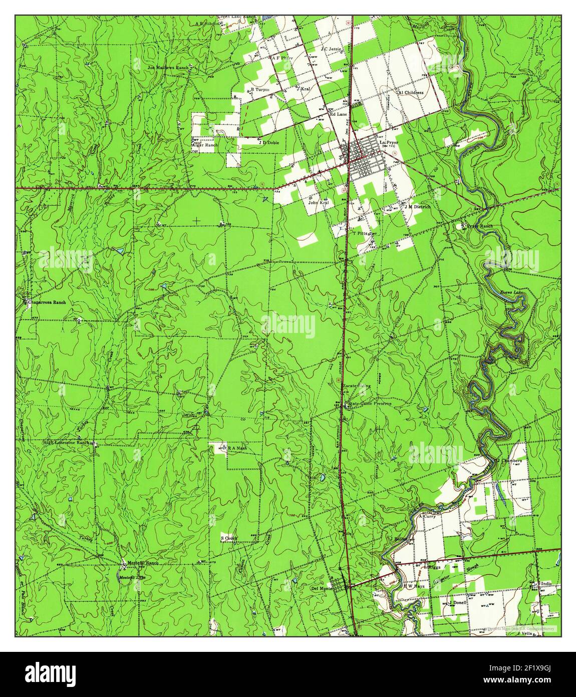 Mapa de la pryor texas Imágenes recortadas de stock Alamy