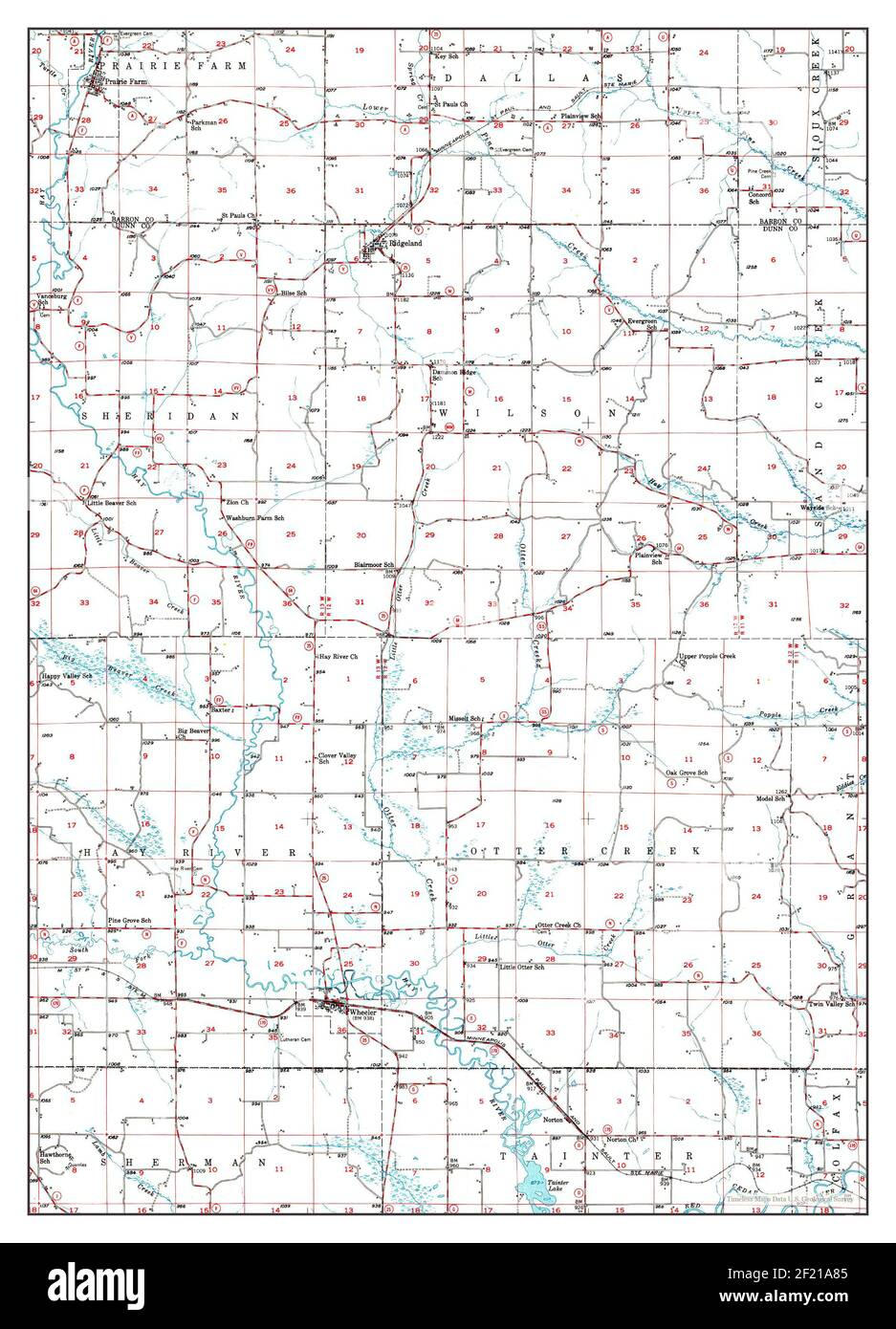 Mapa de ridgeland wisconsin fotografías e imágenes de alta resolución