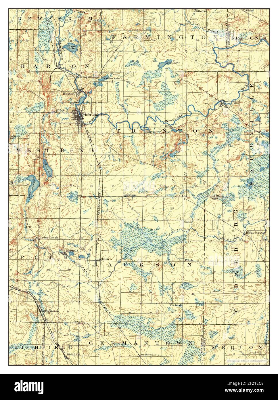 Mapa de west bend wisconsin fotografías e imágenes de alta resolución