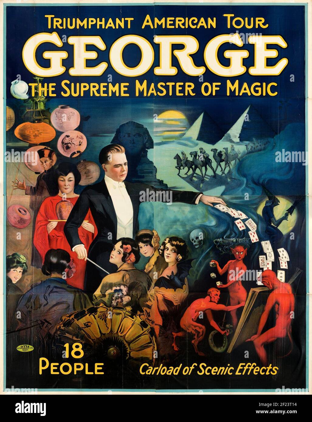 Triunfante American Tour, George el Maestro Supremo de la Magia, 1920s Foto de stock