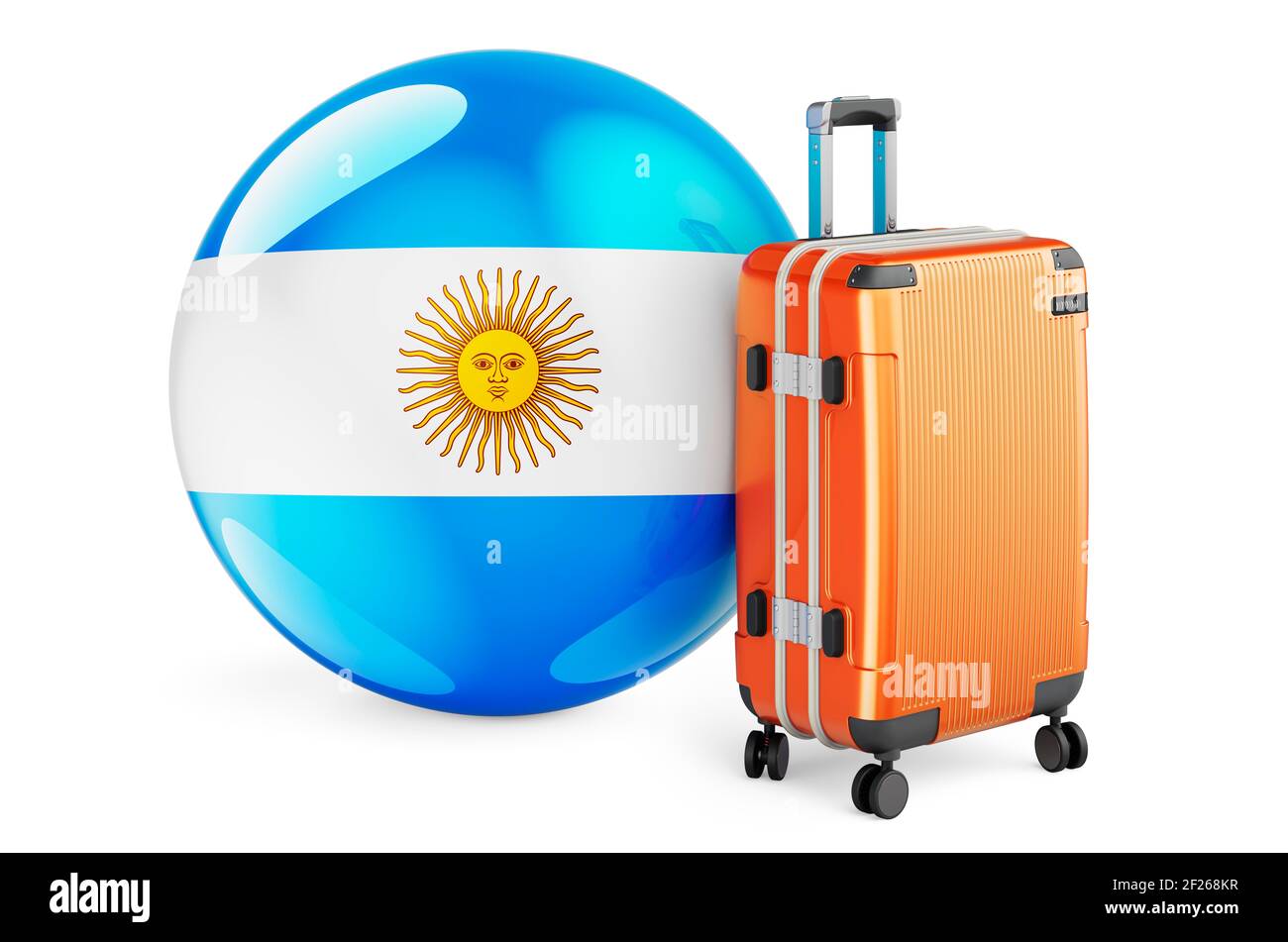 Maleta con bandera Argentina. Argentina Travel Concept, 3D dejando aislado  sobre fondo blanco Fotografía de stock - Alamy