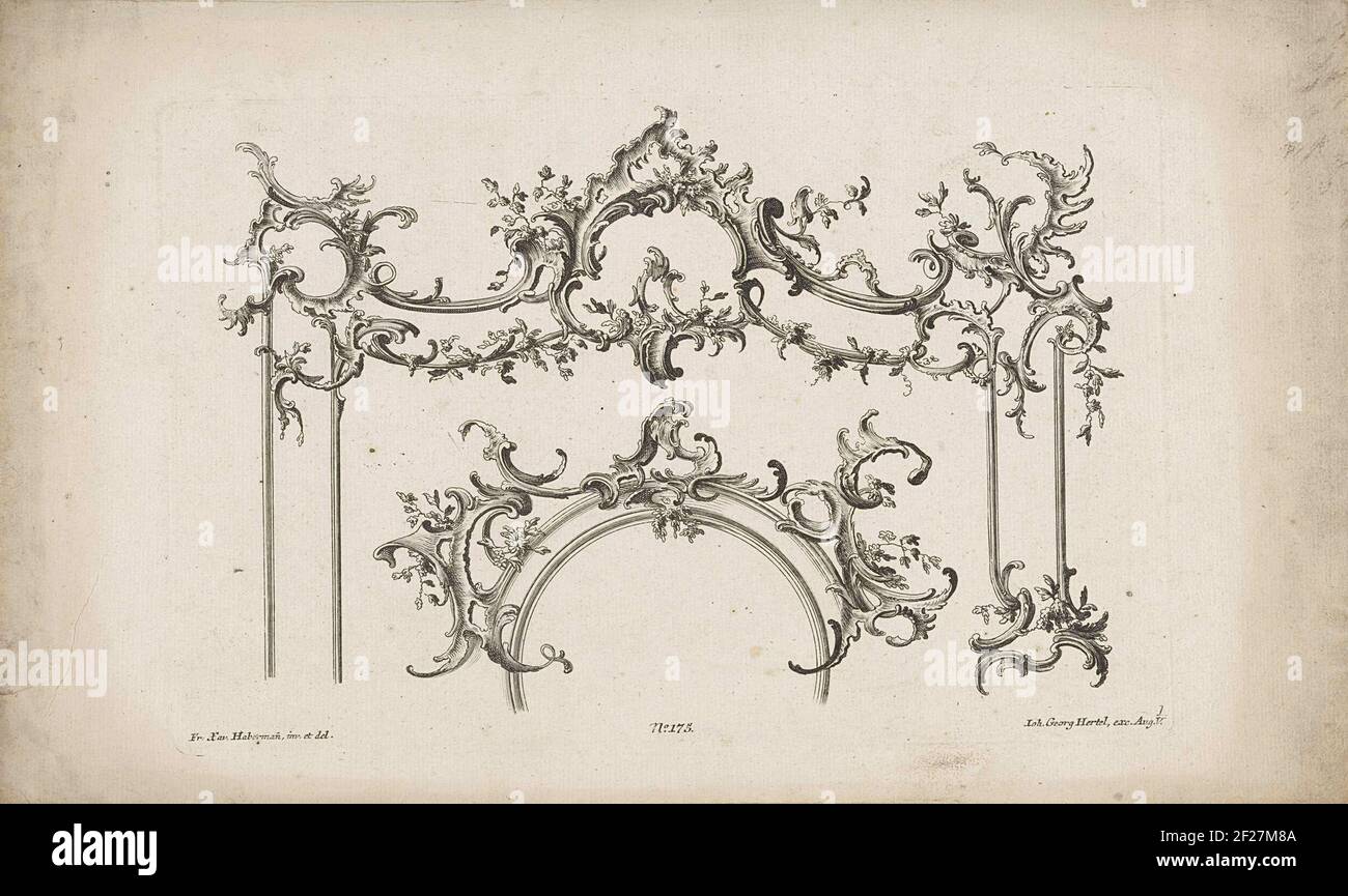 Omlijstingen.dos marcos de rocaille con motivos de hoja. Número de editor  175 Fotografía de stock - Alamy