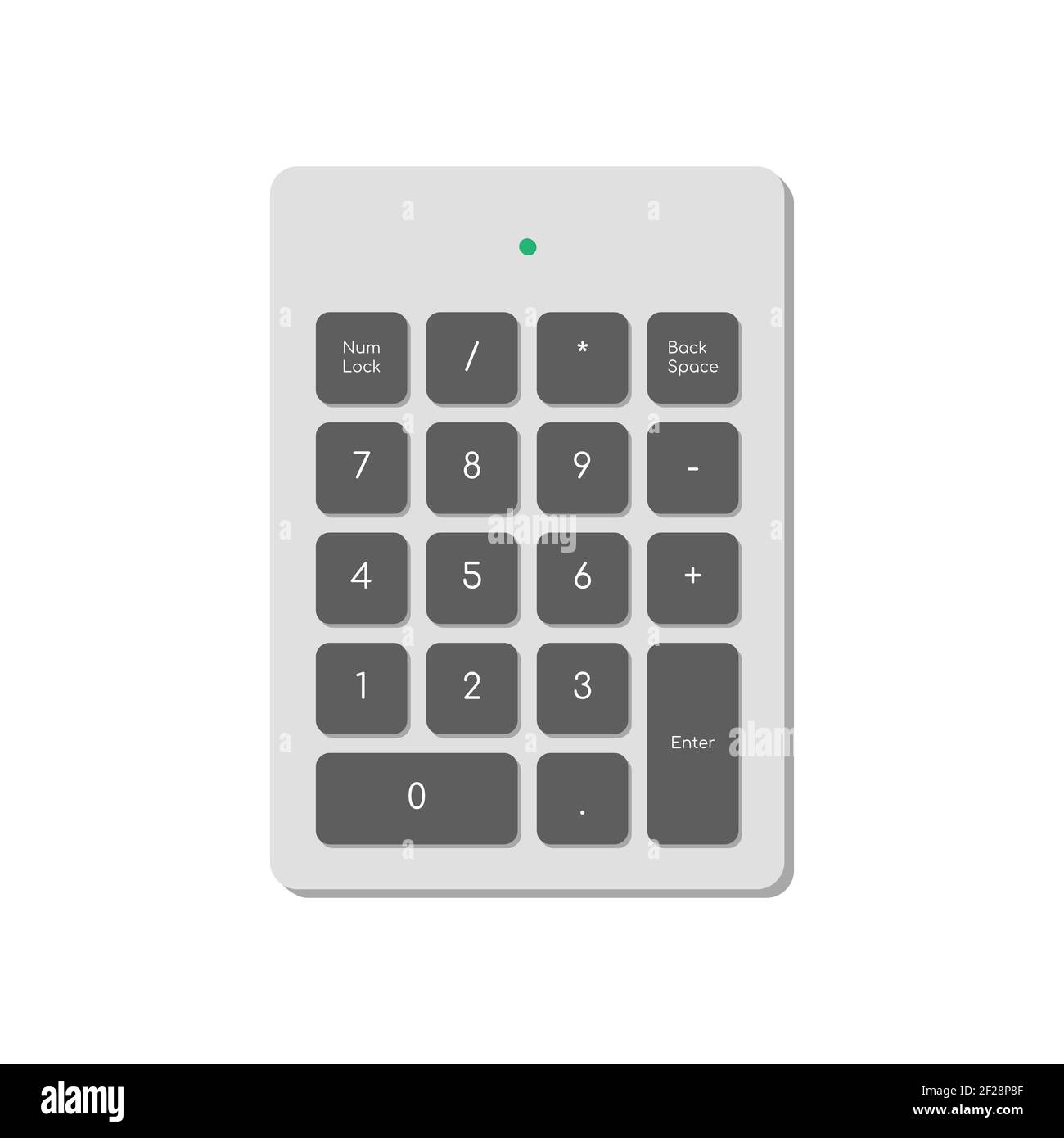 Teclado numérico inalámbrico para ordenador simplificado solo con números e  indicador de alimentación. Imagen moderna de un teclado de ordenador.  Ilustración de vector plano Imagen Vector de stock - Alamy