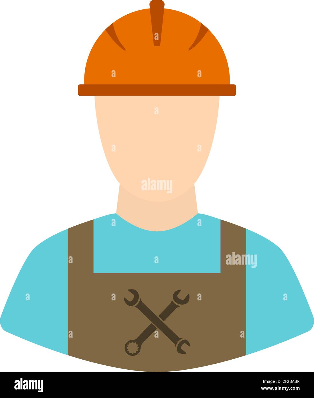 Icono día del Trabajo. Trabajador en monos. Diseño de colores planos.  Ilustración vectorial Imagen Vector de stock - Alamy