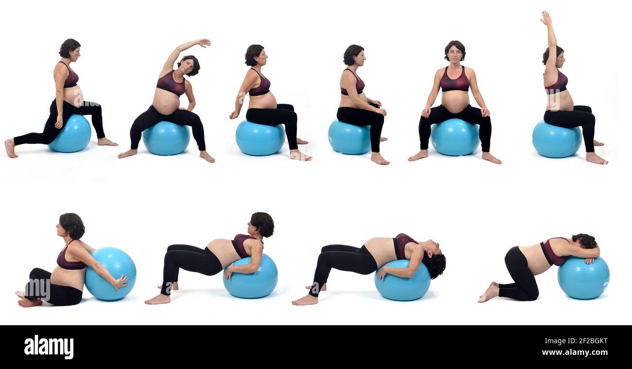 Ejercicios de estiramientos con pelota para la mujer en el embarazo   Pilates embarazadas, Ejercicios para embarazadas, Ejercicios con pelota