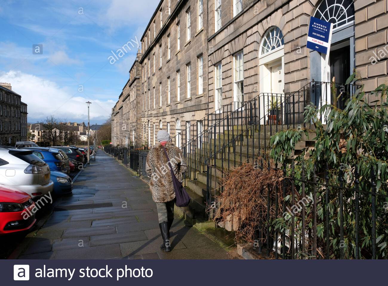 Scotland Street, Edinburgh New Town Streets, viviendas de lujo, Edimburgo, Escocia Foto de stock