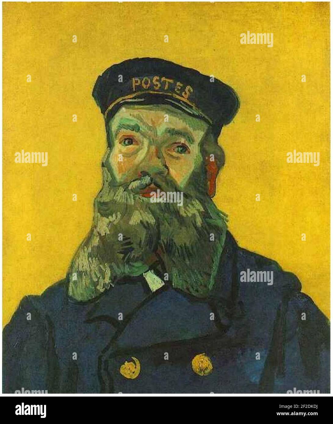 Retrato del Postman Joseph Roulin (1888) van Gogh Winterthur. Foto de stock