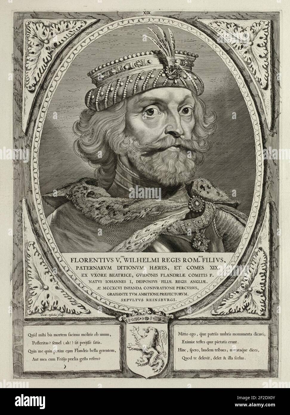 Portret van Floris V, graaf van Holland en Zeeland, conoció a een met