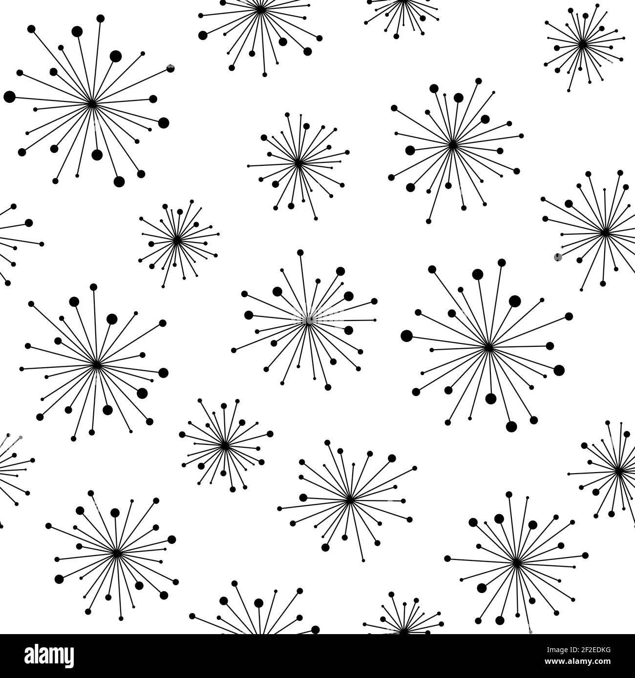 Textura floral sin costuras con flores grises abstractas de diente de león. Fondo blanco. Ilustración vectorial con ramitas. Perfecto para imprimir en tela Ilustración del Vector