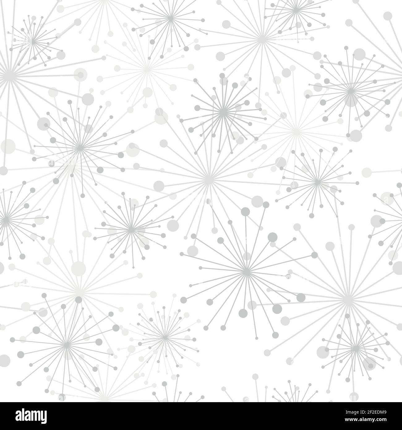 Textura floral sin costuras con flores grises abstractas de diente de león. Fondo blanco. Ilustración vectorial con ramitas. Perfecto para imprimir en tela Ilustración del Vector