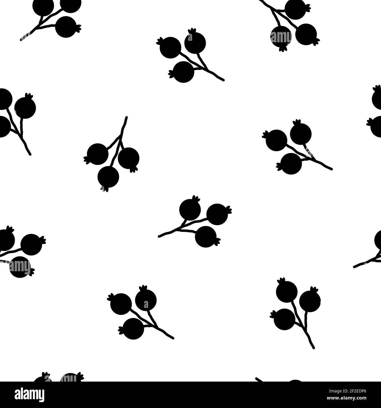 Textura de patrón floral sin costuras con bayas de color negro rosa salvaje. Fondo blanco. Ilustración vectorial con ramitas. Perfecto para imprimir en tela o en pape Ilustración del Vector