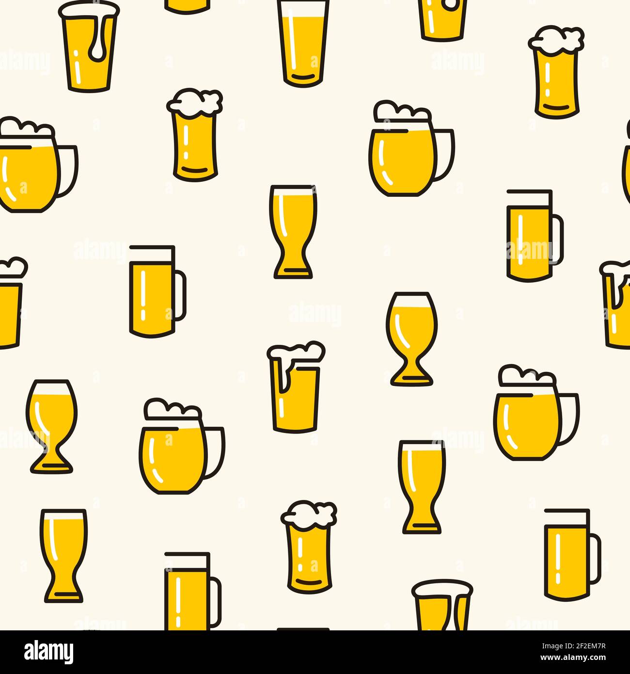 Vasos de cerveza patrón sin costuras con diferentes tipos de vasos tirados  cervezas ligeras en el fondo blanco vector ilustración Imagen Vector de  stock - Alamy