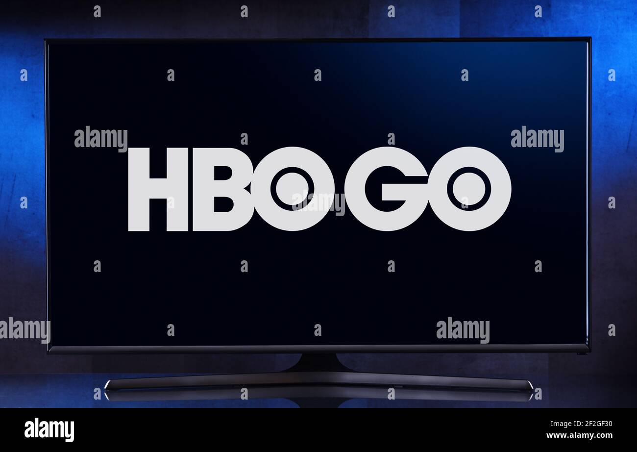 POZNAN, POL - Mar 26, 2020: TV de pantalla plana con logo de HBO Go, un  servicio de TV Everywhere ofrecido por la red de cable premium de América  HBO Fotografía de stock - Alamy