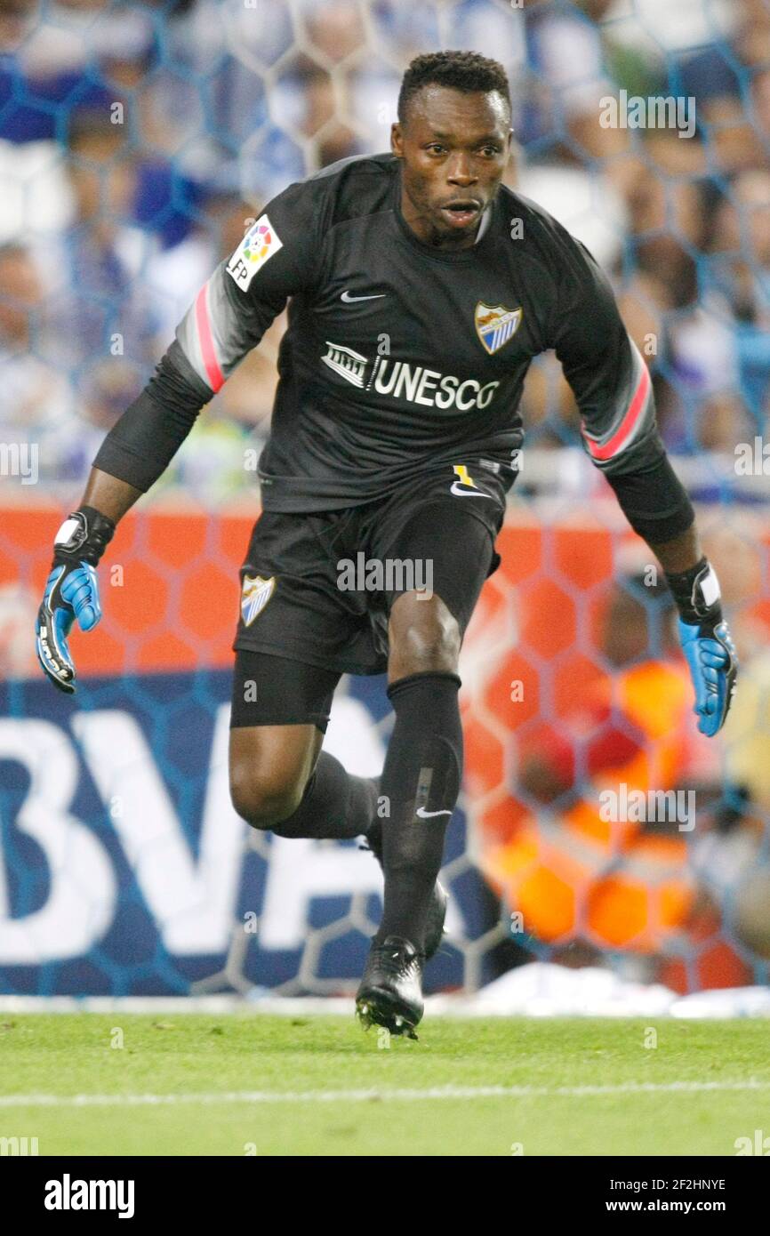 Carlos Kameni de Málaga durante el Campeonato de España Liga partido de entre el RCD Espanyol y Málaga CF el 20 de de 2014 en el estadio Power en