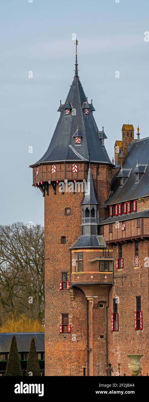 Detalle de un castillo en Haarzuilens, países Bajos Foto de stock