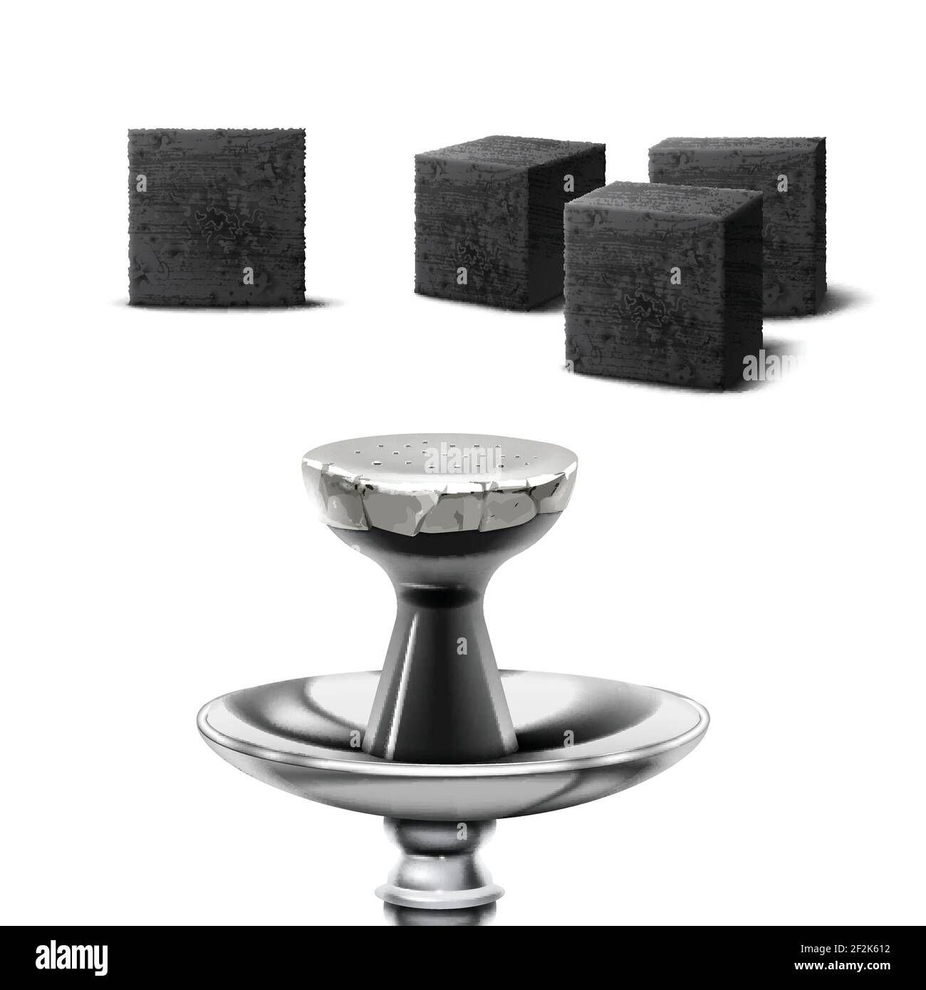 Vector conjunto de cubos de carbón para tubería de hookah en diferente