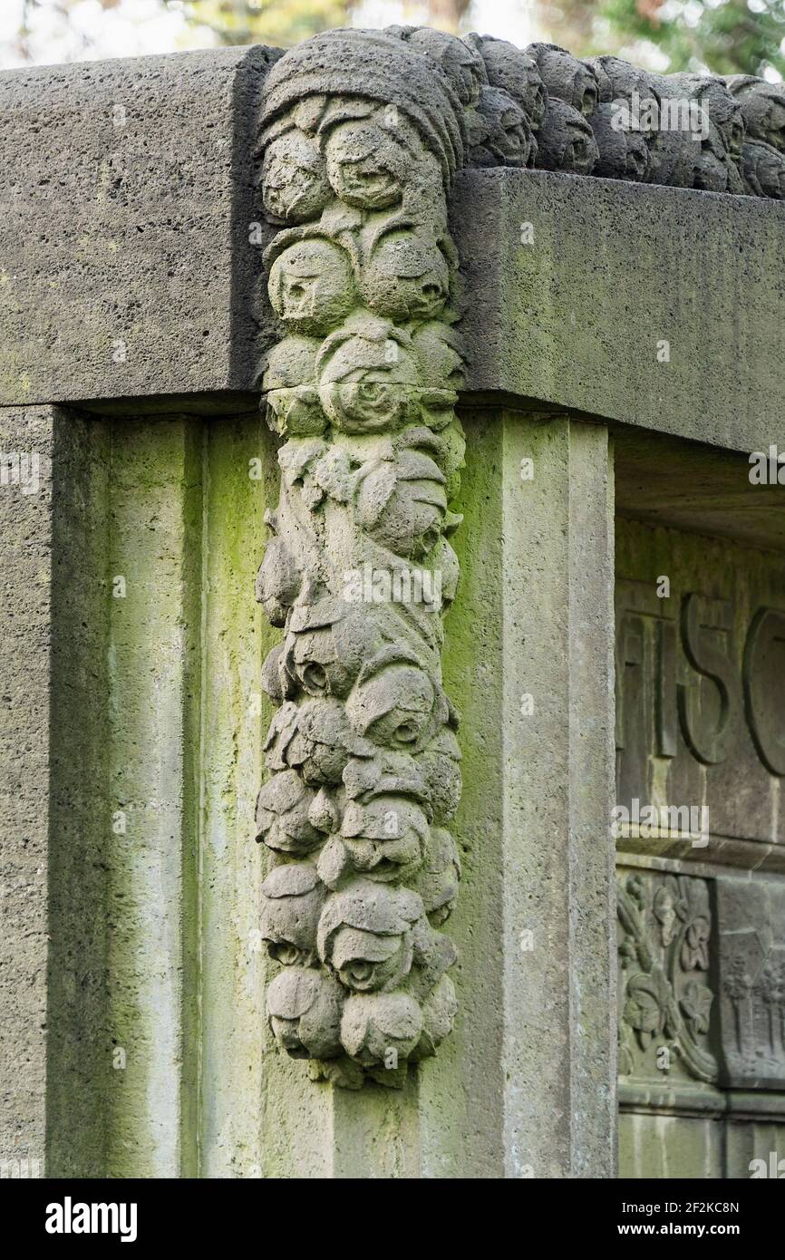 Berlín, cementerio judío Berlín Weissensee, pared representativa de la