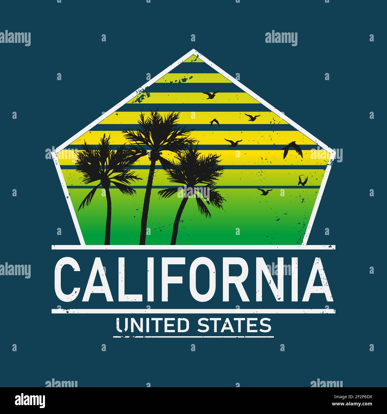 Tipografía de California para la impresión de la camiseta, ilustración del vector Ilustración del Vector
