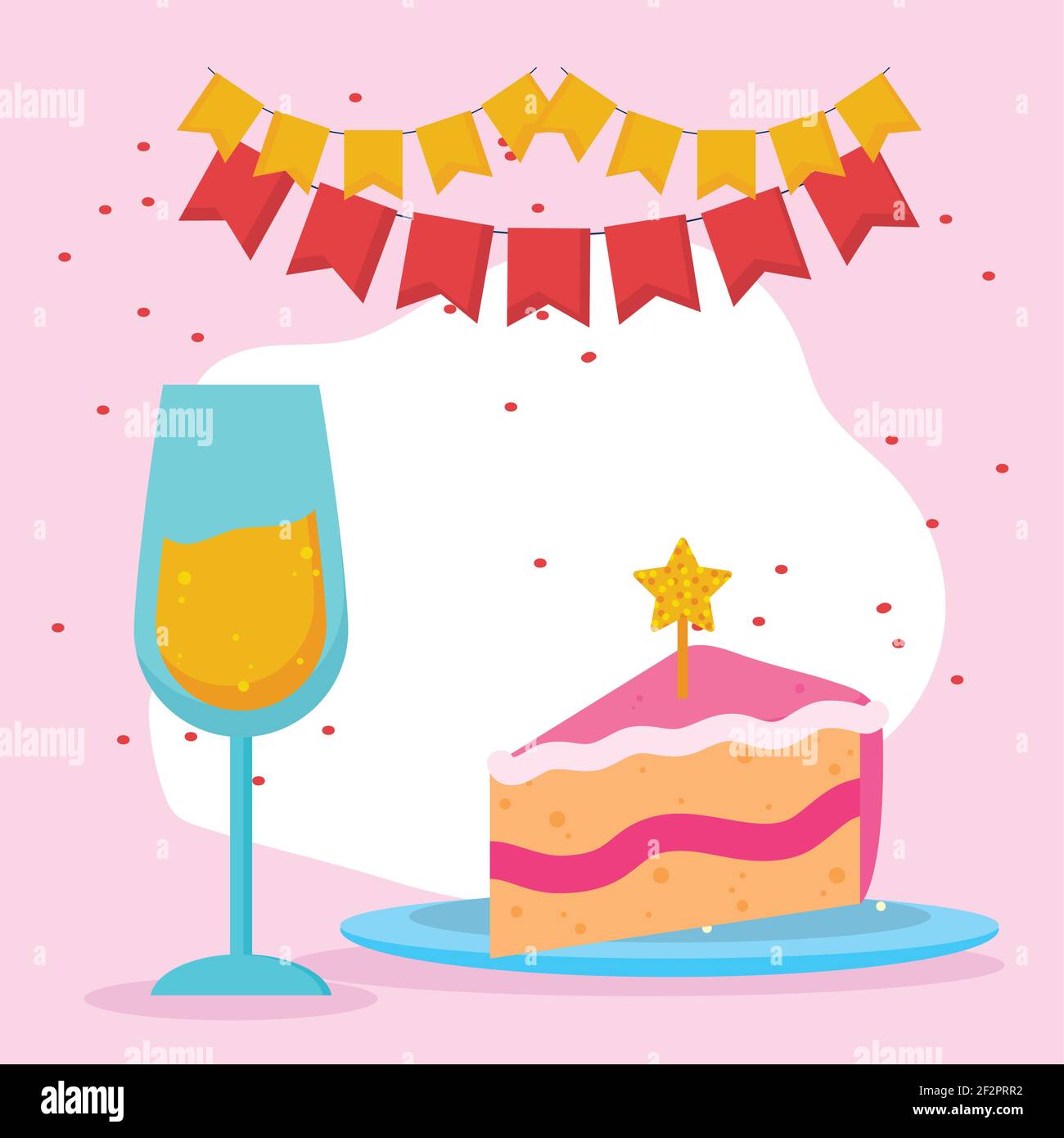 feliz pastel de cumpleaños y taza Imagen Vector de stock - Alamy