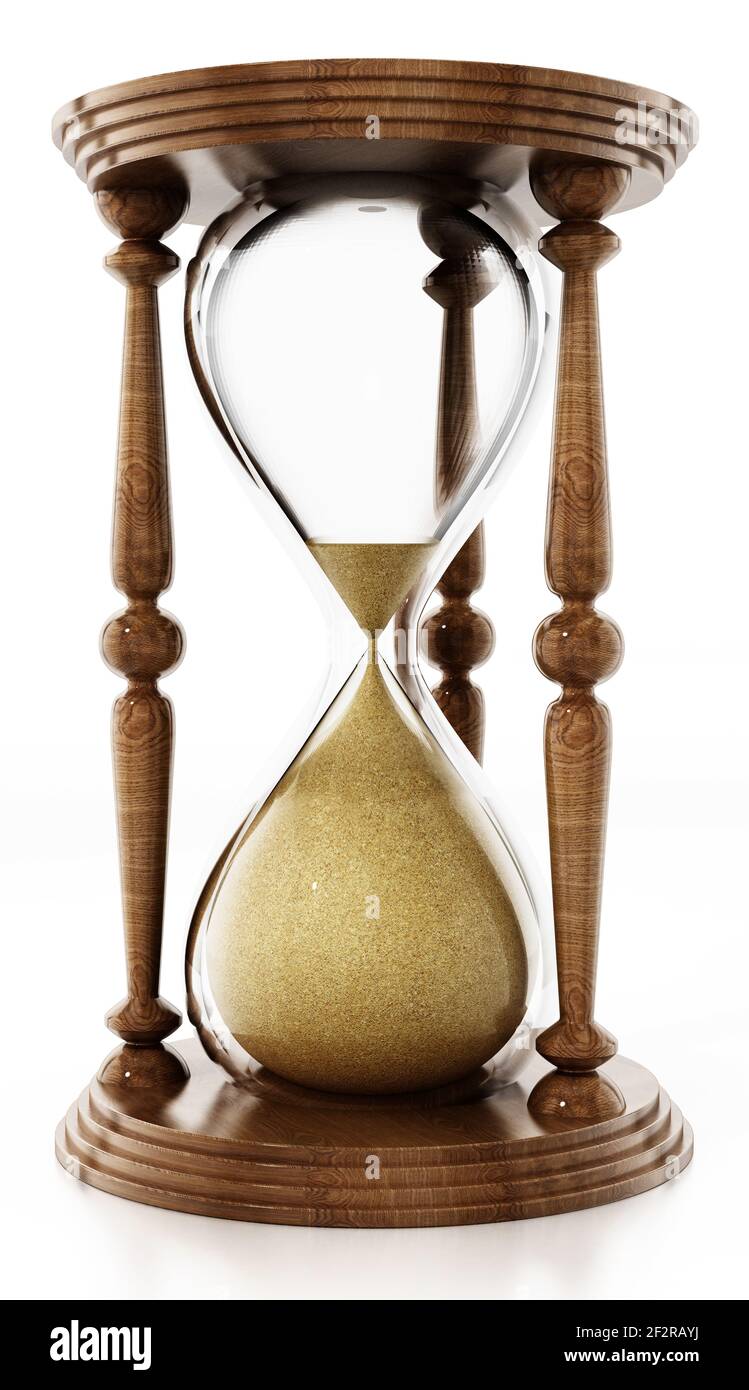 discordia caricia bordillo Reloj de arena aislado sobre fondo blanco. 3D ilustración Fotografía de stock - Alamy discordia caricia bordillo Reloj de arena aislado sobre fondo blanco. 3D ilustración Fotografía de stock - Alamy