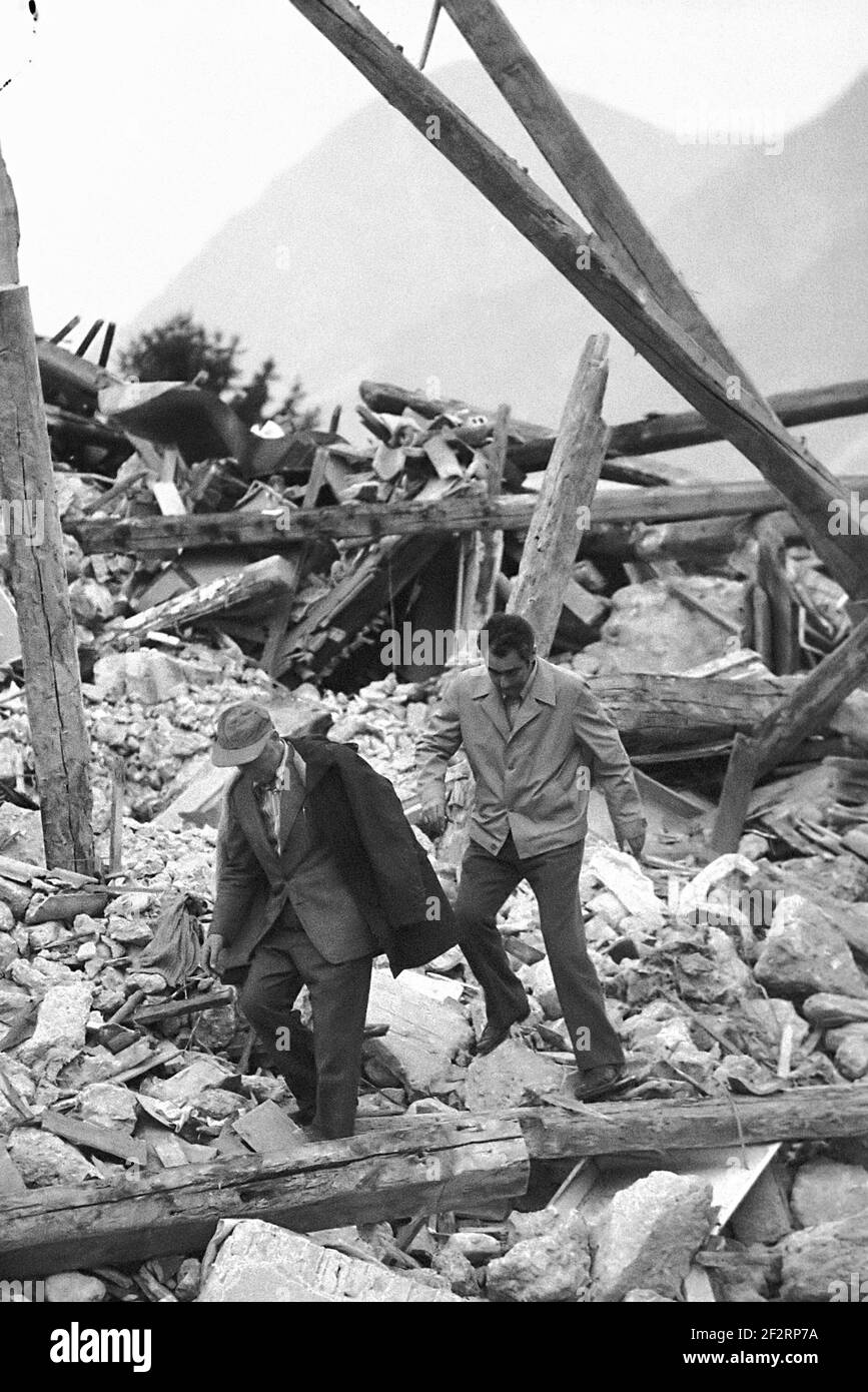 Terremoto en Friuli (norte de Italia), mayo de 1976 Foto de stock