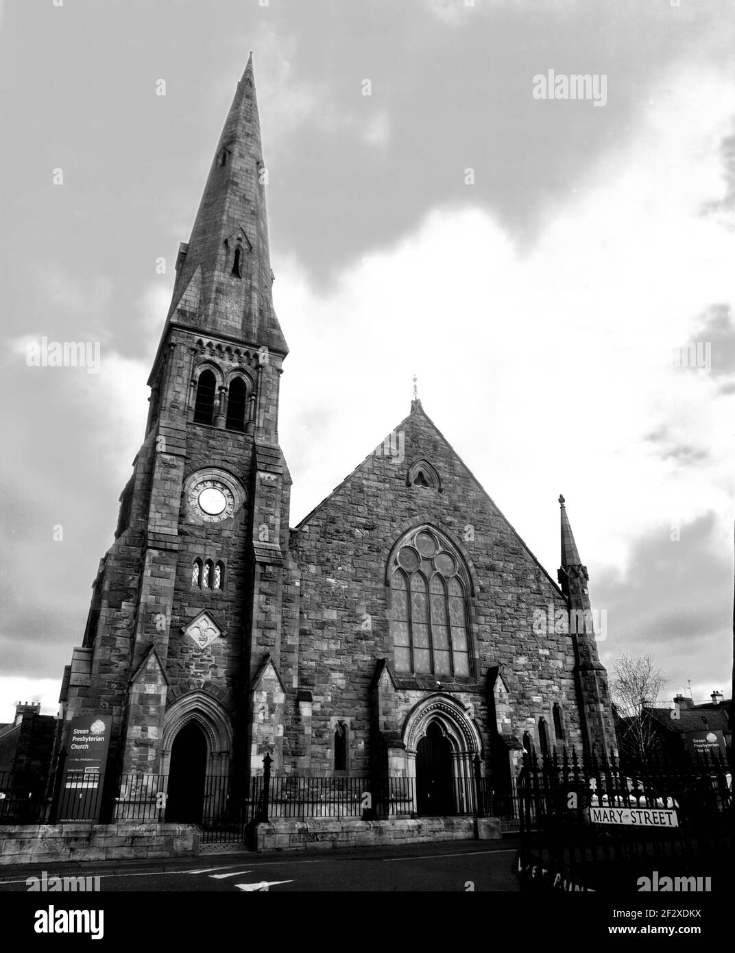 Iglesia de Strean Newtownards Co Down NI Fotografía de cine de medio formato en la calle Foto de stock