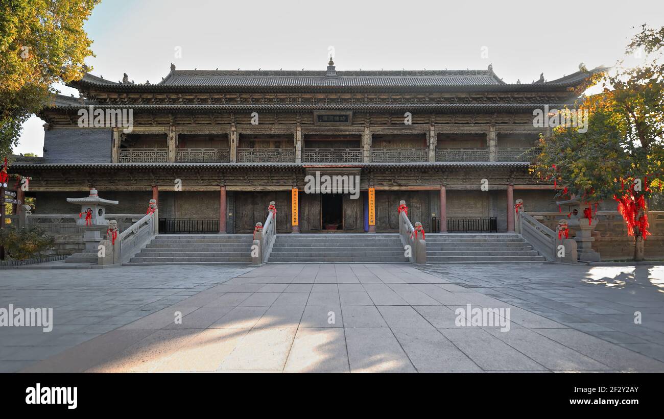 W.fachada Reclining Buddha Hall-DAFO Si Gran Templo Buda. Provincia de Zhangye-Gansu-China-1248 Foto de stock