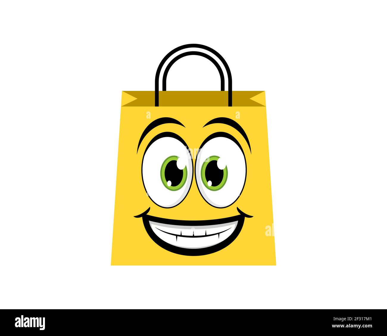 Bolsa de compras con cara de sonrisa Foto de stock