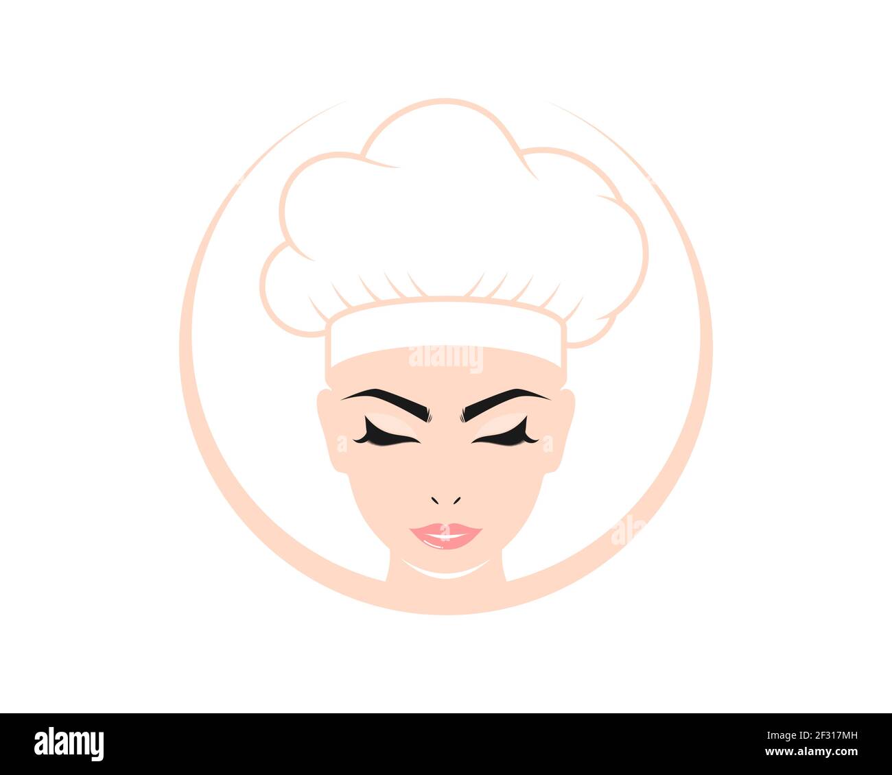 Belleza mujer chef personaje logo Foto de stock