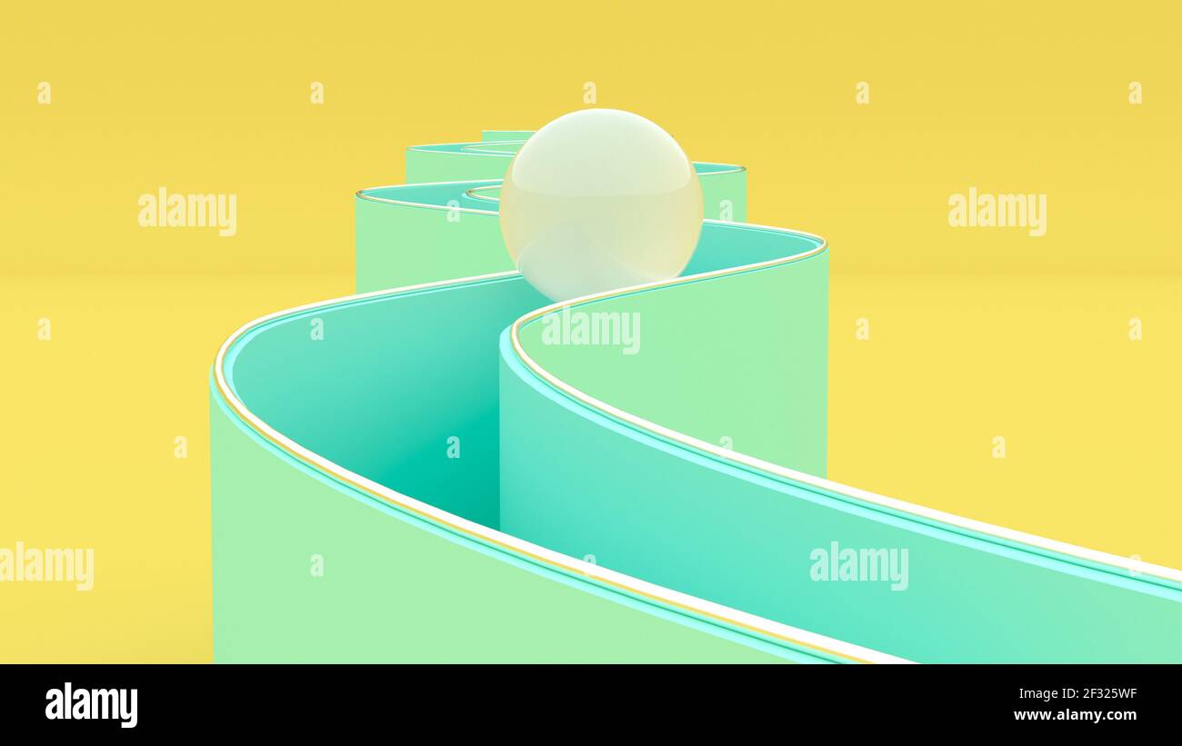 3D Minimal motion design Infinite Loop Animation la pelota es rodando cuesta abajo 3d render Fotografía de stock - Alamy 3D Minimal motion design Infinite Loop Animation la pelota es rodando cuesta abajo 3d render Fotografía de stock - Alamy