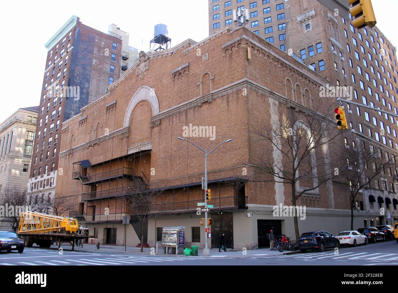 Beacon Theatre, parte trasera, lado del escenario, fachada en la Avenida Amsterdam, Nueva York, NY, EE.UU. Foto de stock