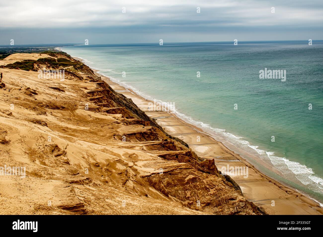 Costa de arena de Rubjerg Knude, Dinamarca, costa del Mar del Norte Foto de stock