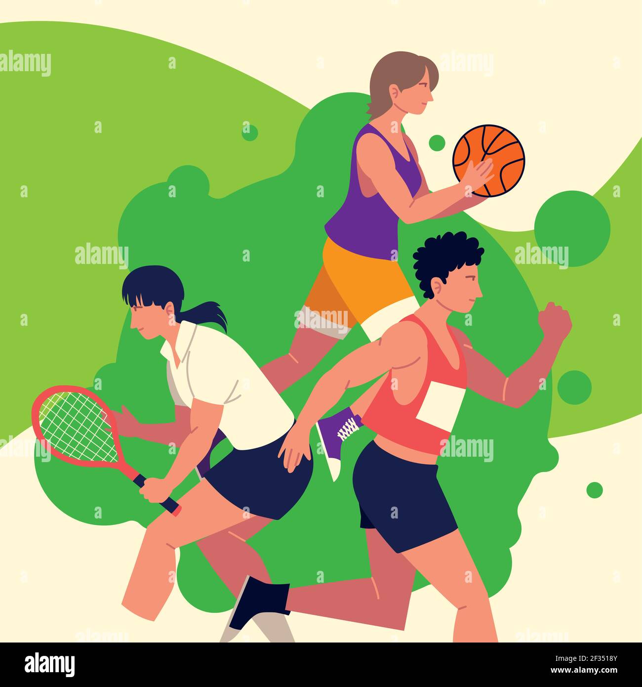 gente practicando actividades deportivas dibujos animados Imagen Vector de  stock - Alamy